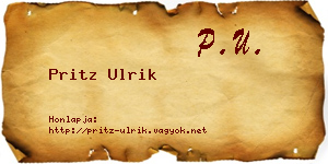 Pritz Ulrik névjegykártya